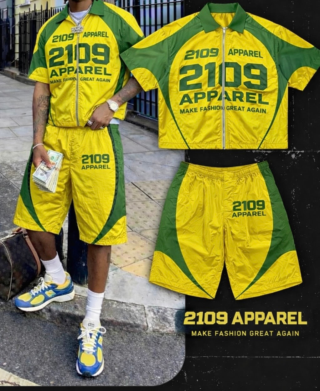 Spring windbreaker sets green