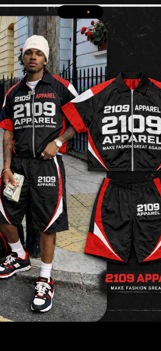 Spring windbreaker sets  red and black