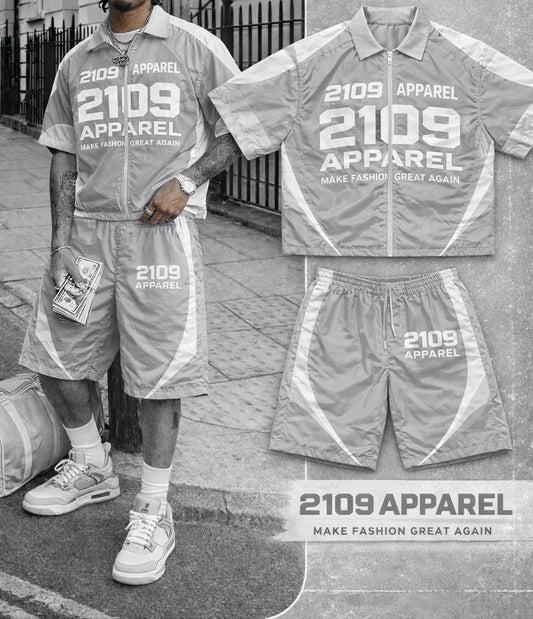 Spring windbreaker sets gray